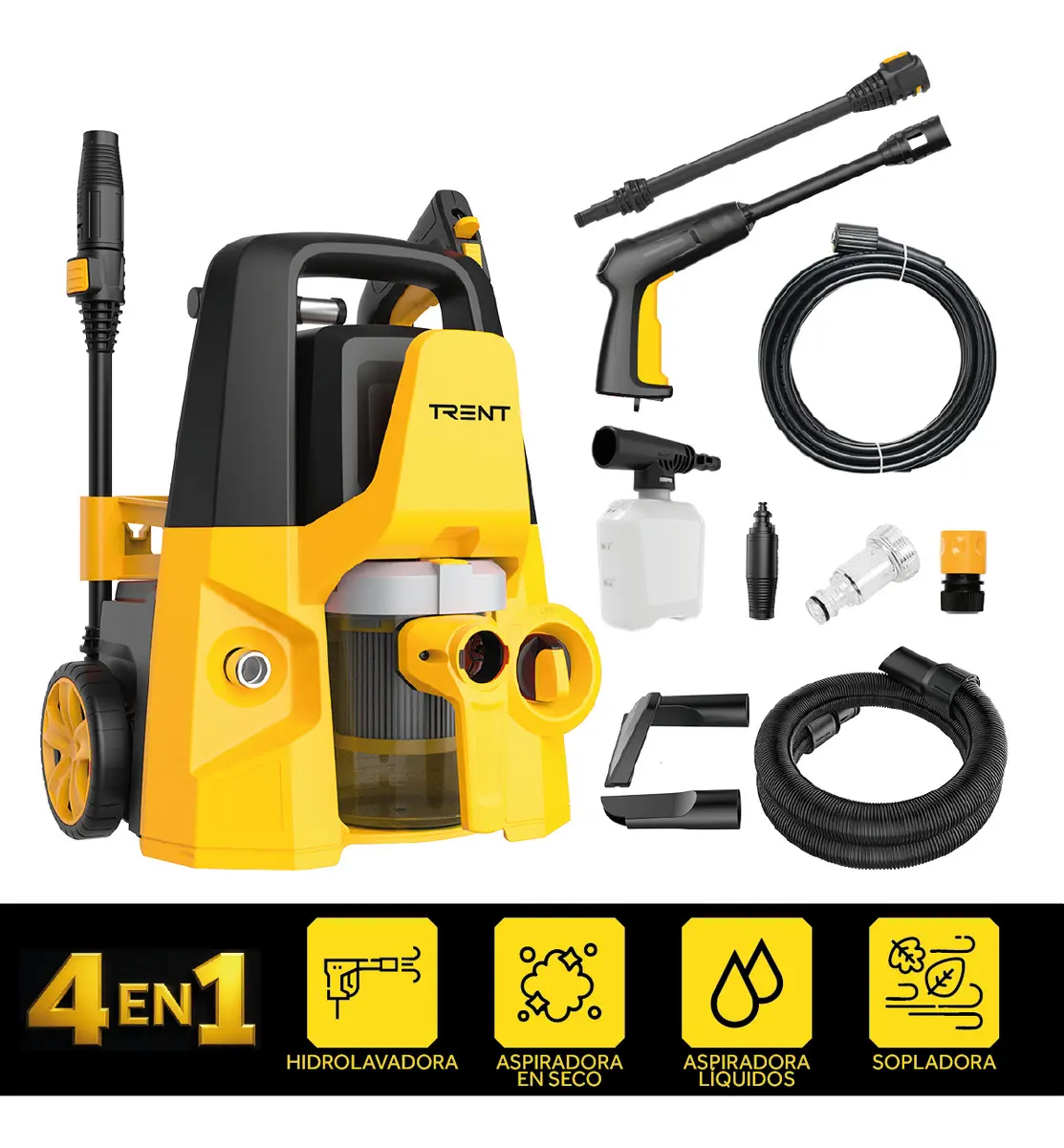 Combo Hidrolavadora + Aspiradora Trent Blast 4 en 1 1600W 1885 PSI